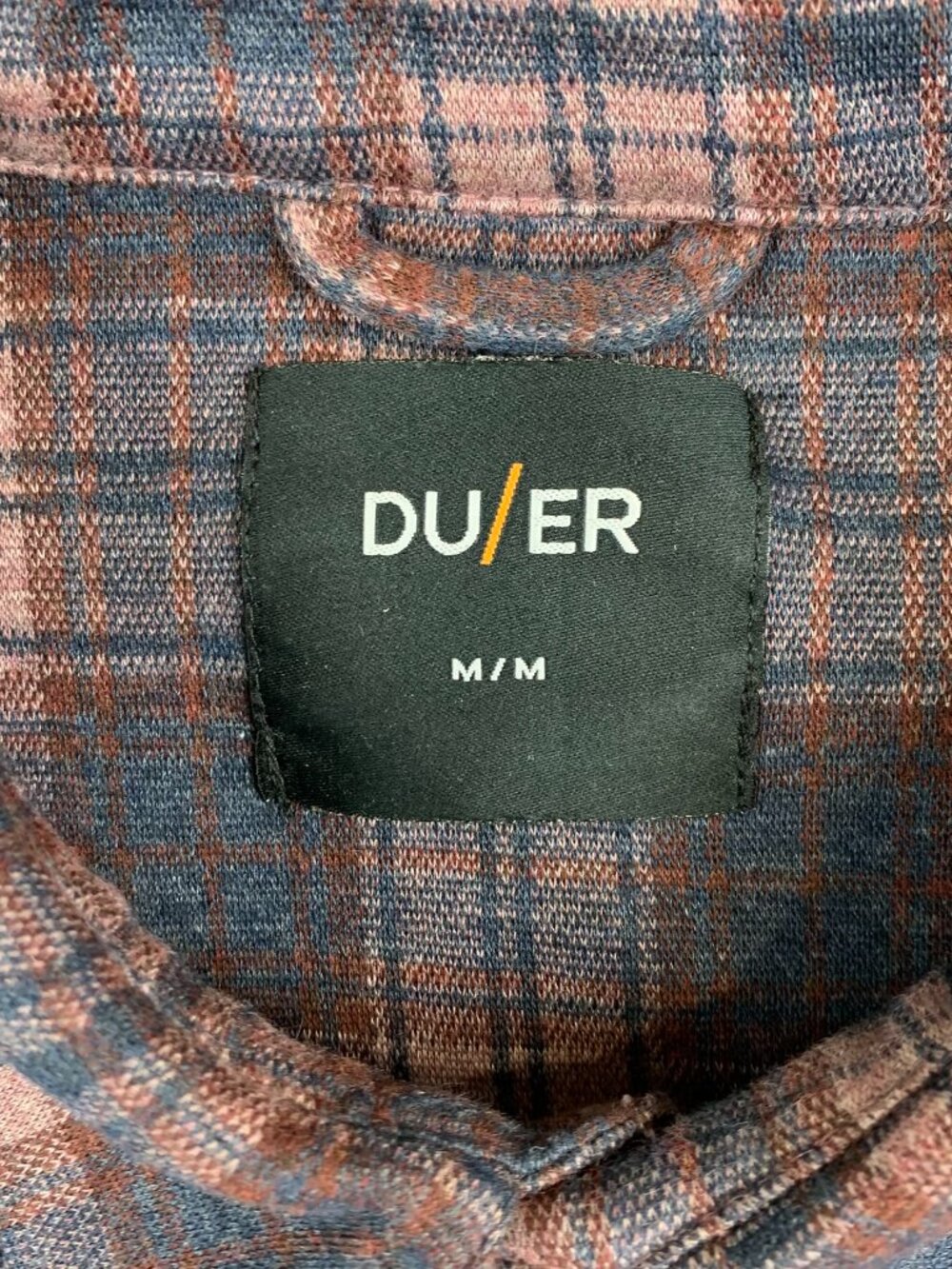 DU/ER Mens Shirt Medium Purple Plaid Flannel Button Up Long Sleeve Performance - Picture 2 of 8